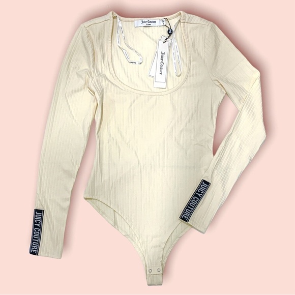 JUICY COUTURE white body suit longsleeve ribbed - Picture 4 of 5